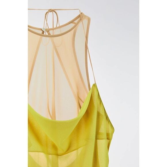 ZARA CONTRASTING MIDI DRESS NEW - Picture 5 of 6